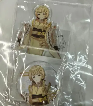 학원 아이돌 마스터 아크릴 스탠드+캔뱃지 하레기ver. 후지타 코토네