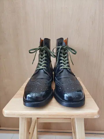 샌더스 SANDERS 풀 브로그 부츠 윙팁 새상품급 밀리터리