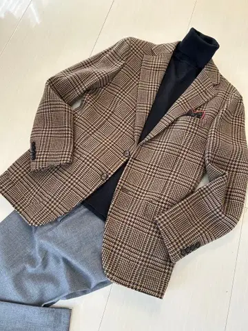 새상품급 딸리아또레 글렌체크 자켓 46 가을/겨울