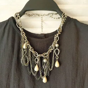 실버 체인 펄 목걸이