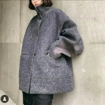 Hella 헤라 암 패치 숏코트 그레이 울 이토 사츠키 엘보 배치