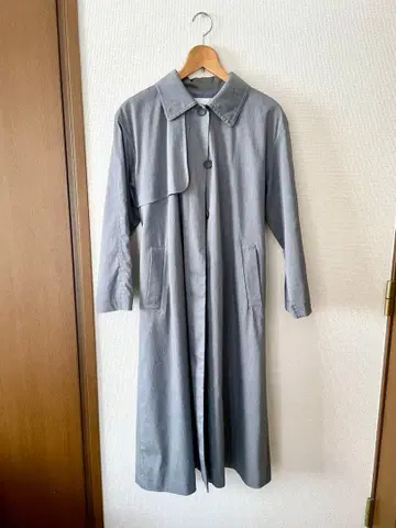 NATURAL BEAUTY BASIC 롱 스프링 코트 블루 그레이