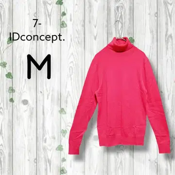 7-IDconcept. 울 터틀넥 스웨터 긴팔 무지 핑크