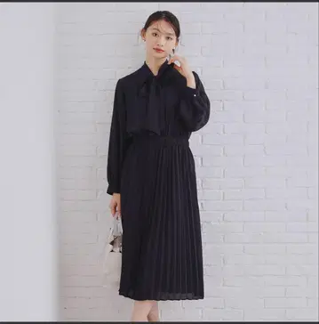 OPAQUE.CLIP 세레모니 대응 조젯 플리츠 원피스 38