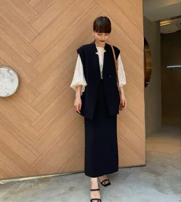 Ameri OTONA WRAP VEST SET UP DRESS