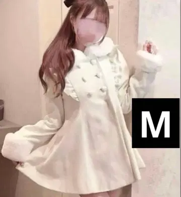 시마무라 모에냥 하트 버튼 프릴 코트 M 양산형 택 포함 미사용