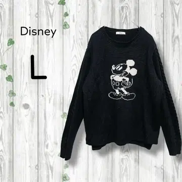 디즈니 Disney 스웨터 미키마우스 케이블 크루넥 블랙