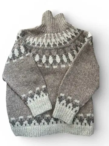 노르딕 무늬 울 혼방 스웨터 36