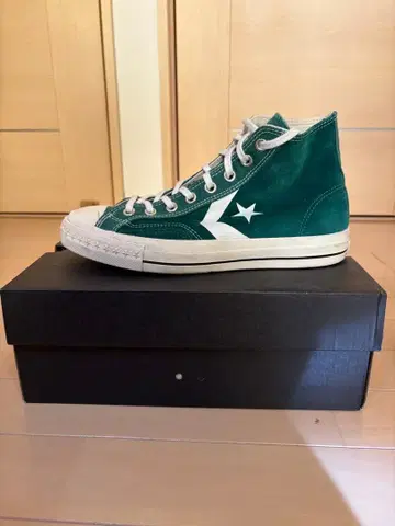 CONVERSE 스웨이드 x 캔버스 그린 하이컷 스니커즈 26cm