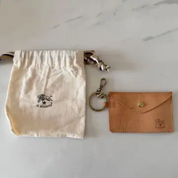 IL BISONTE 베이지 가죽 카드 케이스