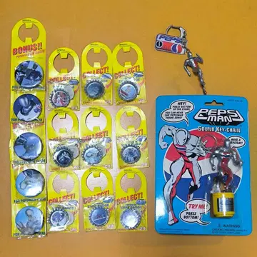 펩시맨 사운드 키체인 2WAY 배지 캔뱃지 키링 세트