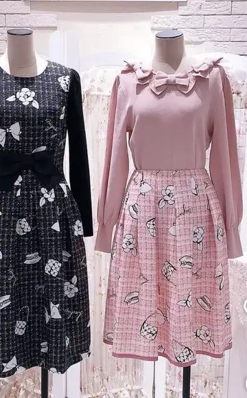 새상품 엠즈 그레이시 모티브 패턴 스커트