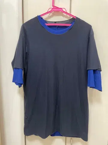 그레이 파랑 레이어드 T셔츠
