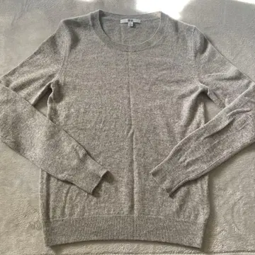 UNIQLO 그레이 캐시미어 크루넥 스웨터 M