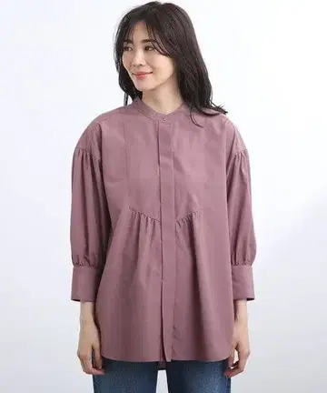 새상품 Reflect 워셔블 밴드 카라 셔츠 블라우스 38호