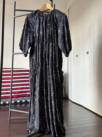 CLANE 플라워 프린트 롱 원피스