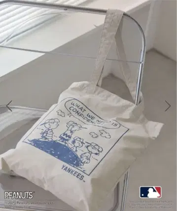 스누피 로페피크닉 PEANUTS MLB 프린트 토트백