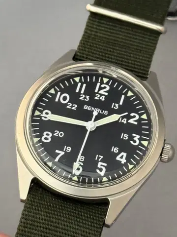 [레어 스위스산] 벤러스 밀리터리 BENRUS 쿼츠