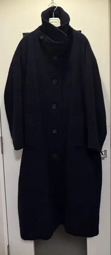 알베르토 비아니 네이비 롱 코트