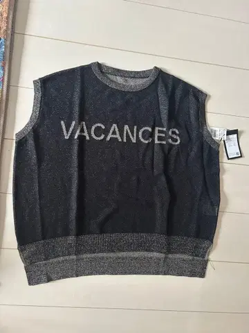 VACANCES 슬리브리스 니트 38사이즈 M 블랙 라메