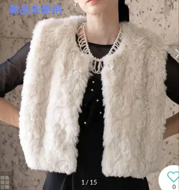 야마다야 petirobe 인조 모피 베스트 아이보리