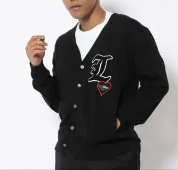 스탓 마핀 L 로고 자수 블랙 가디건