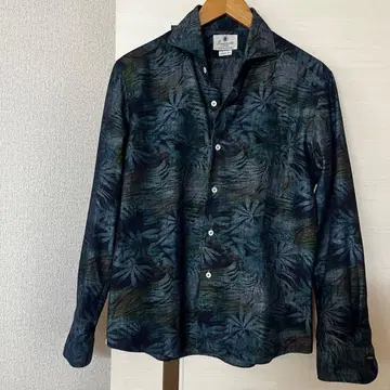 새상품급 GIANNETTO vinci fit 미광택 보타니컬 셔츠