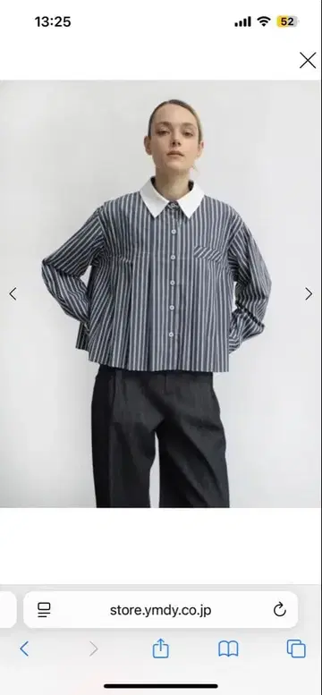 야마다야 스트라이프 턱 셔츠 Aga