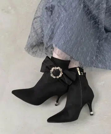 RANDA 리본 포함 비쥬 숏부츠