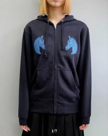 Labyrins Dont Cry Horse 집 후디 네이비