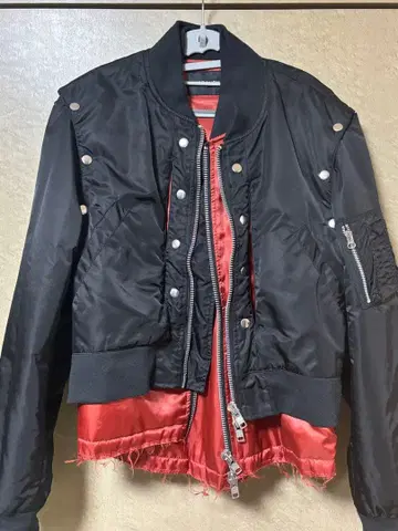 grancy 볼륨 레이어드 디자인 MA-1 블랙 L