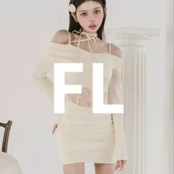 다리치 코르셋 레이스 컷 미니 원피스 FL 아이보리