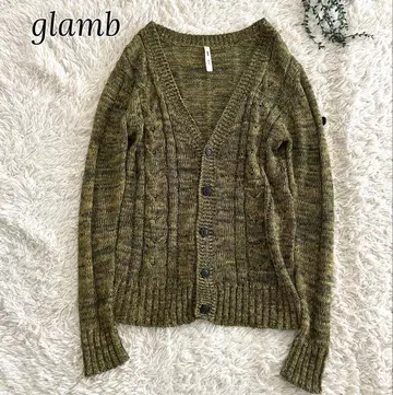 glamb 자카드 린넨 니트 가디건