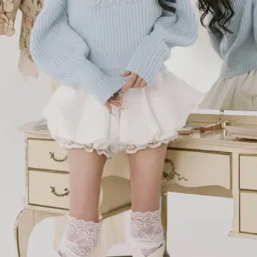 darich 다리치 볼륨 벌룬 미니 스커트 화이트 free