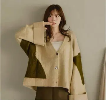 mideal 믹스 컬러 가디건