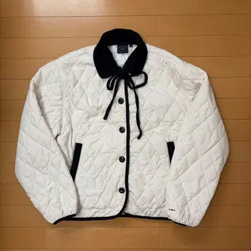 로맨틱 크라운 리본 타이 퀼팅 자켓