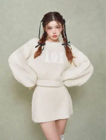 Darich 퀼팅 로고 니트 셋업 FL 사이즈