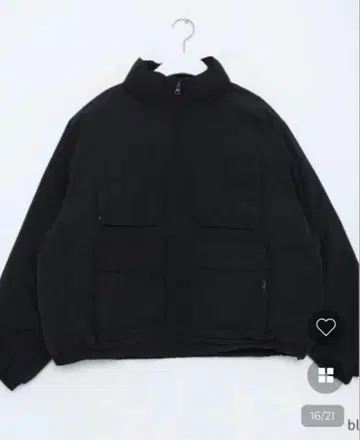 멀티 포켓 다운 블랙