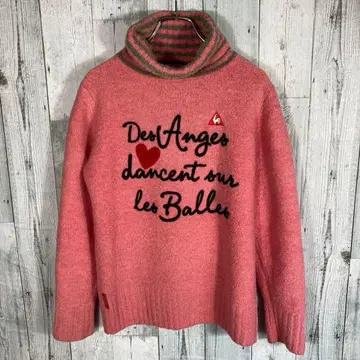 르꼬끄 스포르티브 핑크 스웨터 터틀넥 여성용 S 사이즈