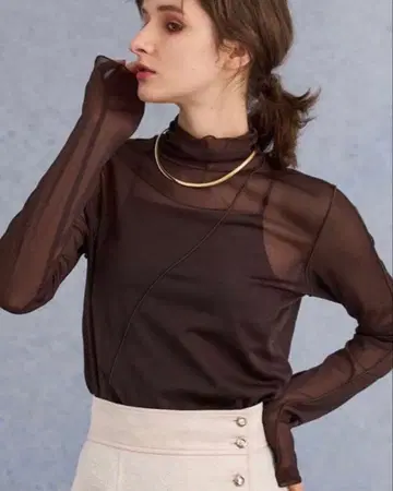 public tokyo 워셔블 시스루 하이넥