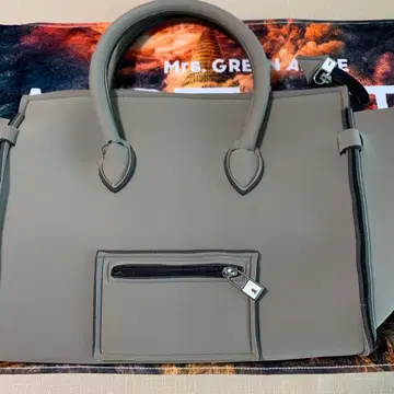 Save my bag 그레이 토트백 합성 피혁 외 포켓 부착