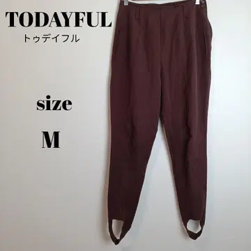 [ a2173 ] TODAYFUL 고리 레깅스 팬츠 버건디 38