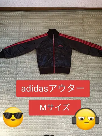 adidas 아우터 M 사이즈 블랙 빨간색 스트라이프