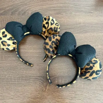 핸드메이드 레오파드 무늬 머리띠 2세트