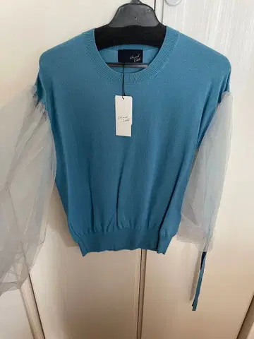 그랑다블루 블루 니트 튤 소매