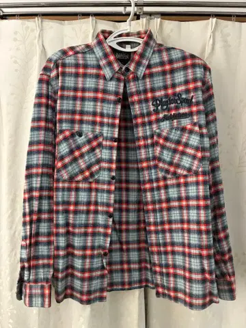 kustomstyle 체크 무늬 긴팔 셔츠 XL