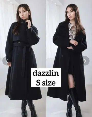 dazzlin 블랙 2WAY 컬러 레이디 코트 롱 코트 S 사이즈