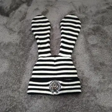 GALFY 갈피 토끼 귀 니트 모자 보더 토끼 귀 늘어진 귀 모자