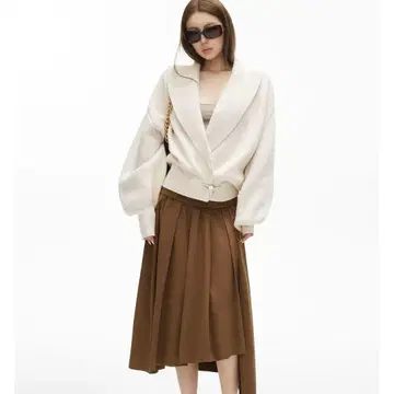 pinkparks IAMXIAA 리브 니트 랩 가디건