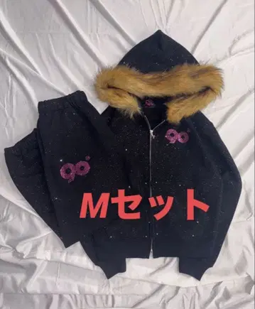 9090 girl 90 로고 글리터 셋업 블랙 M